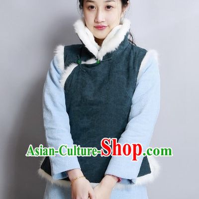 High Collar Chinese Minguo Style Long Robe Complete Set for Women