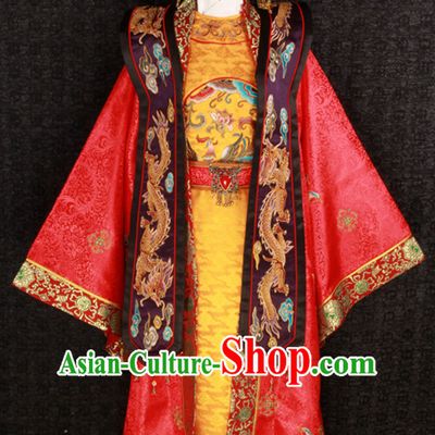 Top Chinese Ancient Style Embroidered Phoenix Wedding Dresses and Phoenix Crown Complete Set for Brides