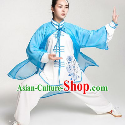 Top Chinese Traditional Taiji Tai Chi Clothes Uniform Complete Set for Women or Girls