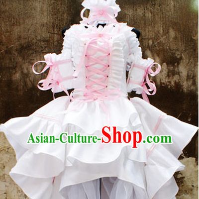 Custom Made Chobits Cosplay Costumes and Headwear Complete Set for Women or Girls