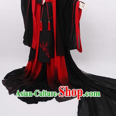Chinese Ancient Style Prince Emperor Long Trail Garments Complete Set for Men