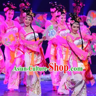 Chinese Stage Performance Hanfu Classical Dancing Costumes Complete Set for Women