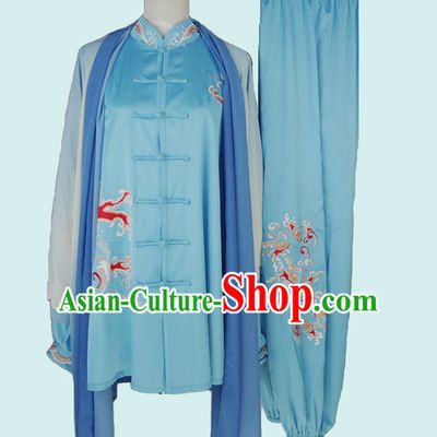 Sleeveless Top Gold Asian Championship Embroidered Dragon Kung Fu Martial Arts Uniform Suit for Women Men
