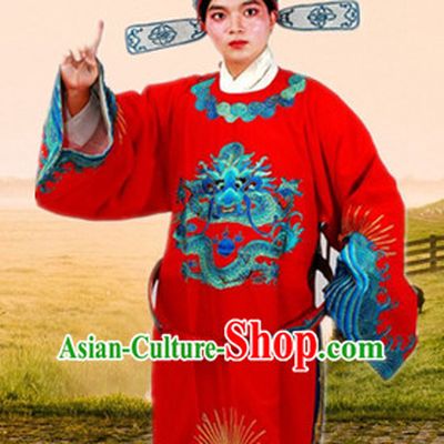 Chinese Beijing Opera Costumes Peking Opera Bridegroom Official Costume Complete Set for Men
