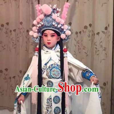 Chinese Beijing Opera Costumes Peking Opera Superhero Costume Complete Set for Kids Children