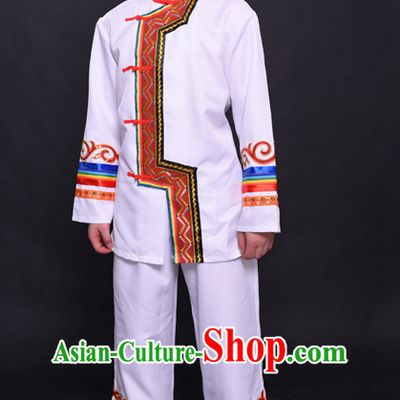 Chinese Yao Nationality Folk Dance Ethnic Wear China Clothing Costume Ethnic Dresses Cultural Dances Costumes Complete Set for Men Boys