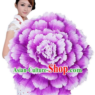 Light Purple Traditional Dance Peony Umbrella Props Flower Umbrellas Dancing Prop Decorations