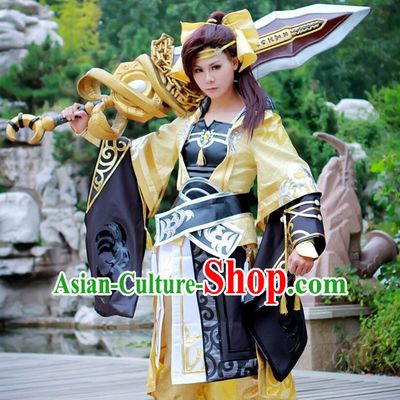 Chinese Costume Superheroine Armor Cosplay Costumes China Traditional Armors Complete Set for Women Kids Adults