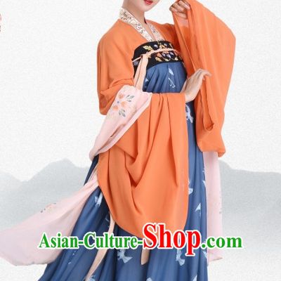 Chinese Traditional Tang Dynasty Clothing Hanfu Dresses Complete Set for Women