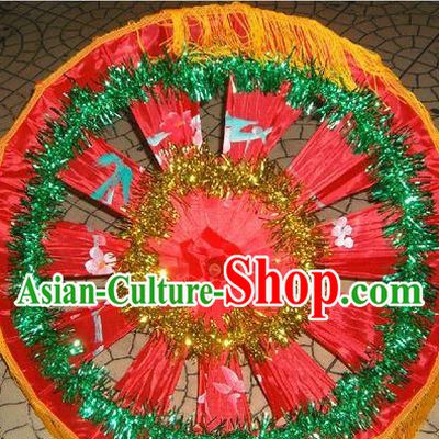 Traditional Dance Props Flower Umbrella Yangge Dancing Prop Folk Decorations for Men Women Adults