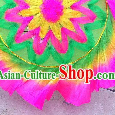 Traditional Dance Props Flower Umbrella Yangge Dancing Prop Folk Decorations for Men Women Adults