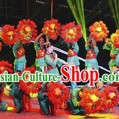 Traditional Dance Props Flower Umbrella Yangge Dancing Prop Folk Decorations for Men Women Adults