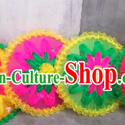 Traditional Dance Props Flower Umbrella Yangge Dancing Prop Folk Decorations for Men Women Adults