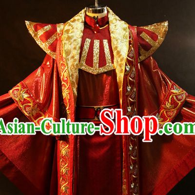 Emperor Robe Gown BJD Dolls Puppet Play Marionette Show Costumes and Accessories Complete Set for Puppets or People