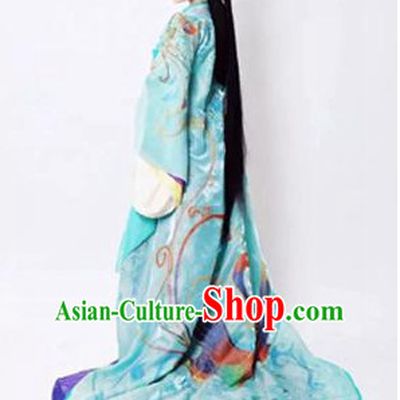 Ancient Chinese Embroidered Princess Garment and Hair Jewelry Complete Set for Women
