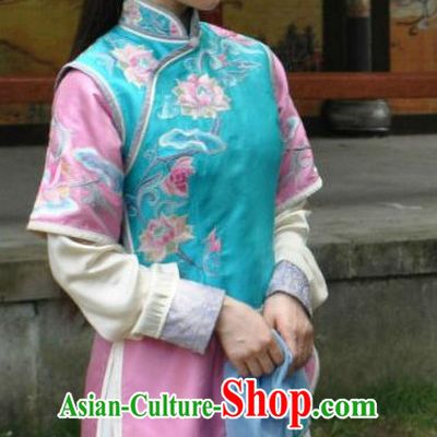 Qing Dynasty Chinese Imperial Lady Garment and Hair Jewelry Complete Set for Women