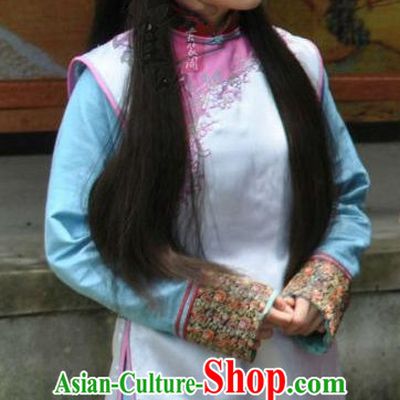 Qing Dynasty Chinese Imperial Lady Garment and Hair Jewelry Complete Set for Women