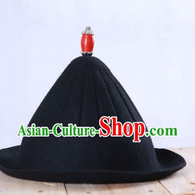 Chinese Ancient Style Black Handmade Hat for Men