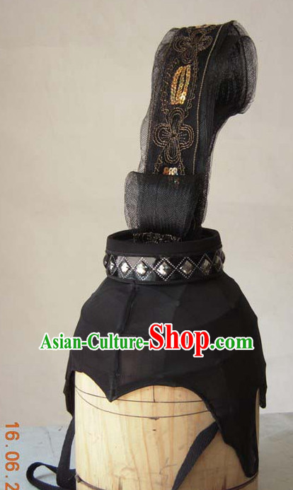 Chinese Ancient Style Prime Minister Black Wigs and Headwear Hair Accessories for Men