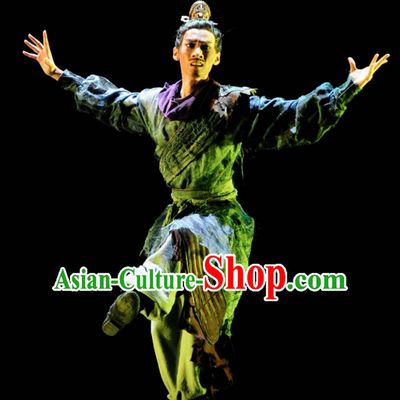 Chinese Classical Dancing Superhero Warrior Costumes Complete Set for Men