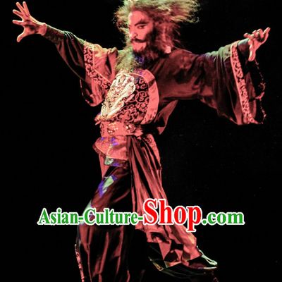 Chinese Classical Zhong Kui Dancing Dance Costumes Complete Set for Men
