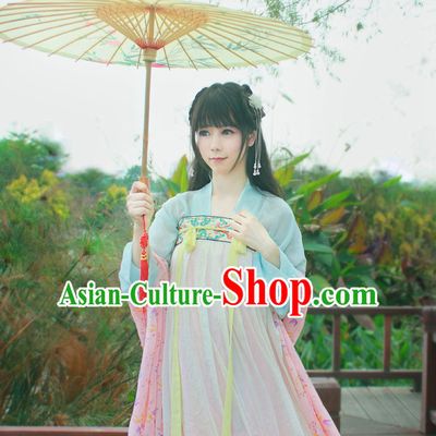 Traditional Chinese Tang Dynasty Noblewoman Clothes Blouse Skirt and Hair Jewelry Complete Set for Women