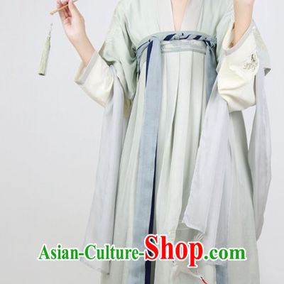 Traditional Chinese Ancient Tang Dynasty Hanfu Garment Suits Dress Skirt and Hair Jewelry Complete Set for Women
