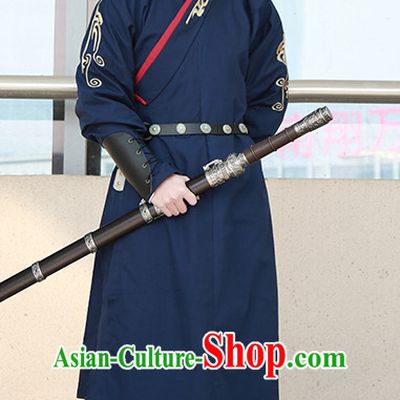Traditional Chinese Ancient Han Dynasty Knight Scholar Garment Suits Dresses Complete Set for Men