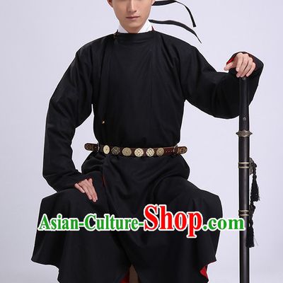 Traditional Chinese Ancient Tang Dynasty Clothing and Hat Complete Set for Men