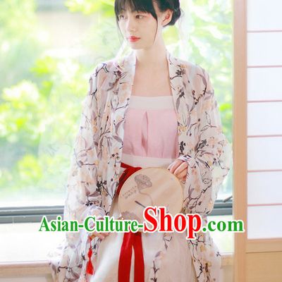Traditional Chinese Han Dynasty Hanfu Suits Clothes Dresses Skirt and Hair Jewelry Complete Set for Women