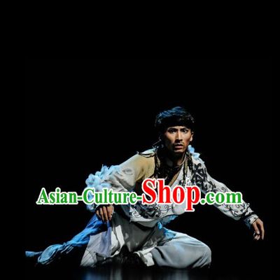 Mongolian Ethnic Traditional Dance Costume Folk Dancing Costumes Traditional Chinese Dance Costumes Asian Dance Costumes Complete Set for Men