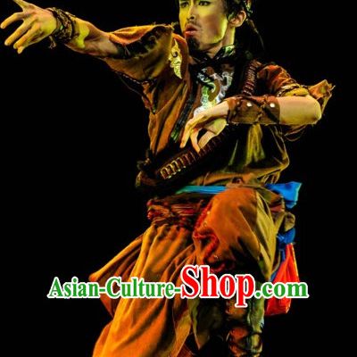 Ethnic Traditional Dance Costume Folk Dancing Costumes Traditional Chinese Dance Costumes Asian Dance Costumes Complete Set for Men