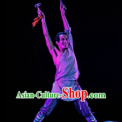 Traditional Dance Costume Folk Dancing Costumes Traditional Chinese Dance Costumes Asian Dance Costumes Complete Set for Men