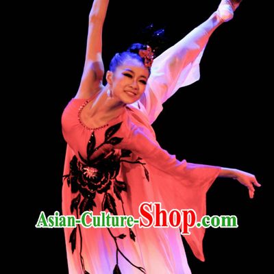Chinese Classical Dance Costume Folk Dancing Costumes Traditional Chinese Dance Costumes Asian Dance Costumes Complete Set for Women