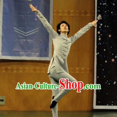 Chinese Classic Dance Costume Folk Dancing Costumes Traditional Chinese Dance Costumes Asian Dancewear Complete Set for Men Boys