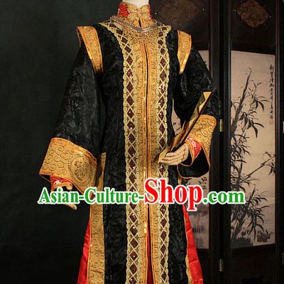 Ancient Chinese Style Emperor King Cosplay Garment Costumes Clothing for Men Boys