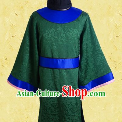 Green Ancient Chinese Style Tang Dynasty Official Costumes Clothing and Hat for Men