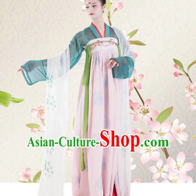 Hanfu Clothing Custom Traditional Tang Dynasty Chinese Hanfu Dreses Han Clothing Hanzhuang Historical Dress and Accessories Complete Set