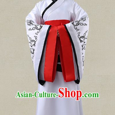 White Hanfu Clothing Custom Traditional Han Dynasty Chinese Hanfu Dreses Han Clothing Hanzhuang Historical Dress and Accessories Complete Set