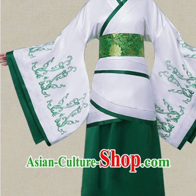 Green Hanfu Clothing Custom Traditional Han Dynasty Chinese Hanfu Dreses Han Clothing Hanzhuang Historical Dress and Accessories Complete Set