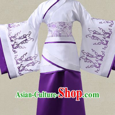 Purple Hanfu Clothing Custom Traditional Han Dynasty Chinese Hanfu Dreses Han Clothing Hanzhuang Historical Dress and Accessories Complete Set