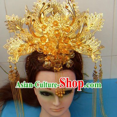 Gold Chinese Ancient Style Empress Princess Hair Jewelry Phoenix Headwear Set