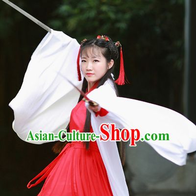 Han Dynasty Women Han Fu_Hanfu Gongfu Clothing Hanzhuang Historical Dress Historical Clothing and Accessories Complete Set for Women
