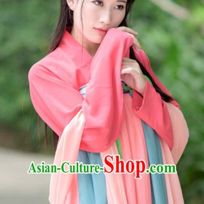 Tang Dynasty Women Han Fu_Hanfu Clothing Hanzhuang Historical Dress Historical Clothing and Accessories Complete Set for Women