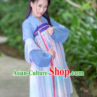 Tang Dynasty Women Han Fu_Hanfu Clothing Hanzhuang Historical Dress Historical Clothing and Accessories Complete Set for Women