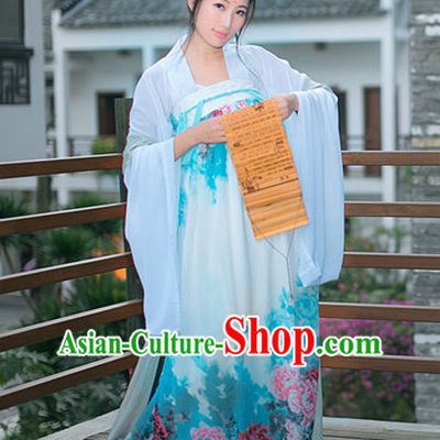 Tang Dynasty Women Han Fu_Hanfu Clothing Hanzhuang Historical Dress Historical Clothing and Accessories Complete Set for Women