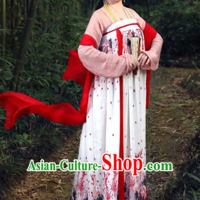 Tang Dynasty Women Han Fu_Hanfu Clothing Hanzhuang Historical Dress Historical Clothing and Accessories Complete Set for Women