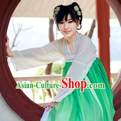 Ancient Tang Dynasty Women Han Fu_Hanfu Clothing Hanzhuang Historical Dress Historical Clothing and Accessories Complete Set for Women