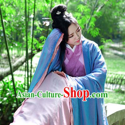 Ancient Asian Dynasty Women Han Fu_Hanfu Clothing Hanzhuang Historical Dress Historical Clothing and Accessories Complete Set for Women