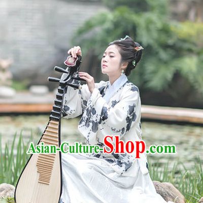 Women Han Fu_Hanfu Clothing Hanzhuang Historical Dress Historical Clothing and Accessories Complete Set